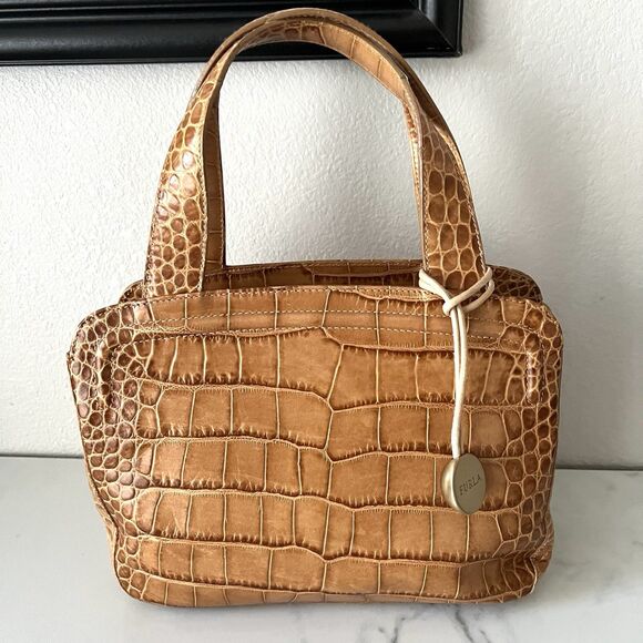 Furla Lady M tote bag in crocodile-print calfskin - Picture 1 of 6